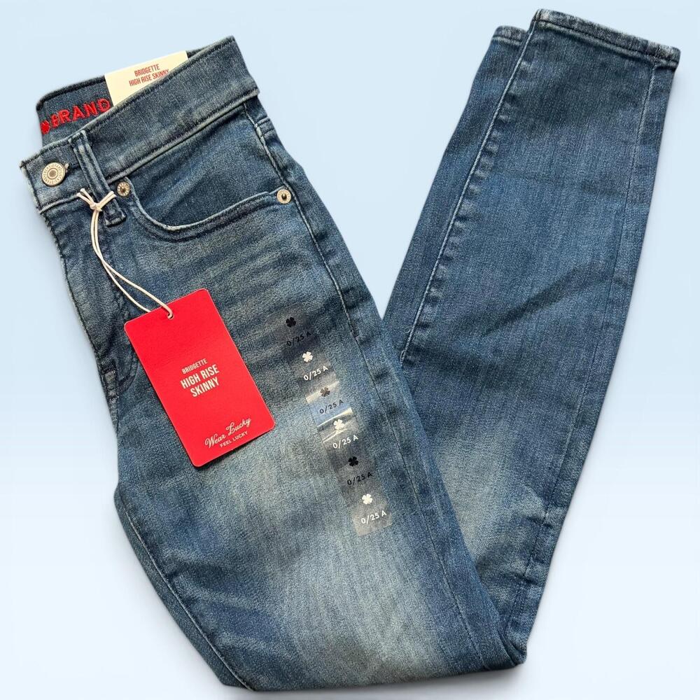 Lucky Brand Bridgette Jeans Womens 0/25 Blue High Rise Skinny Ankle Stretch